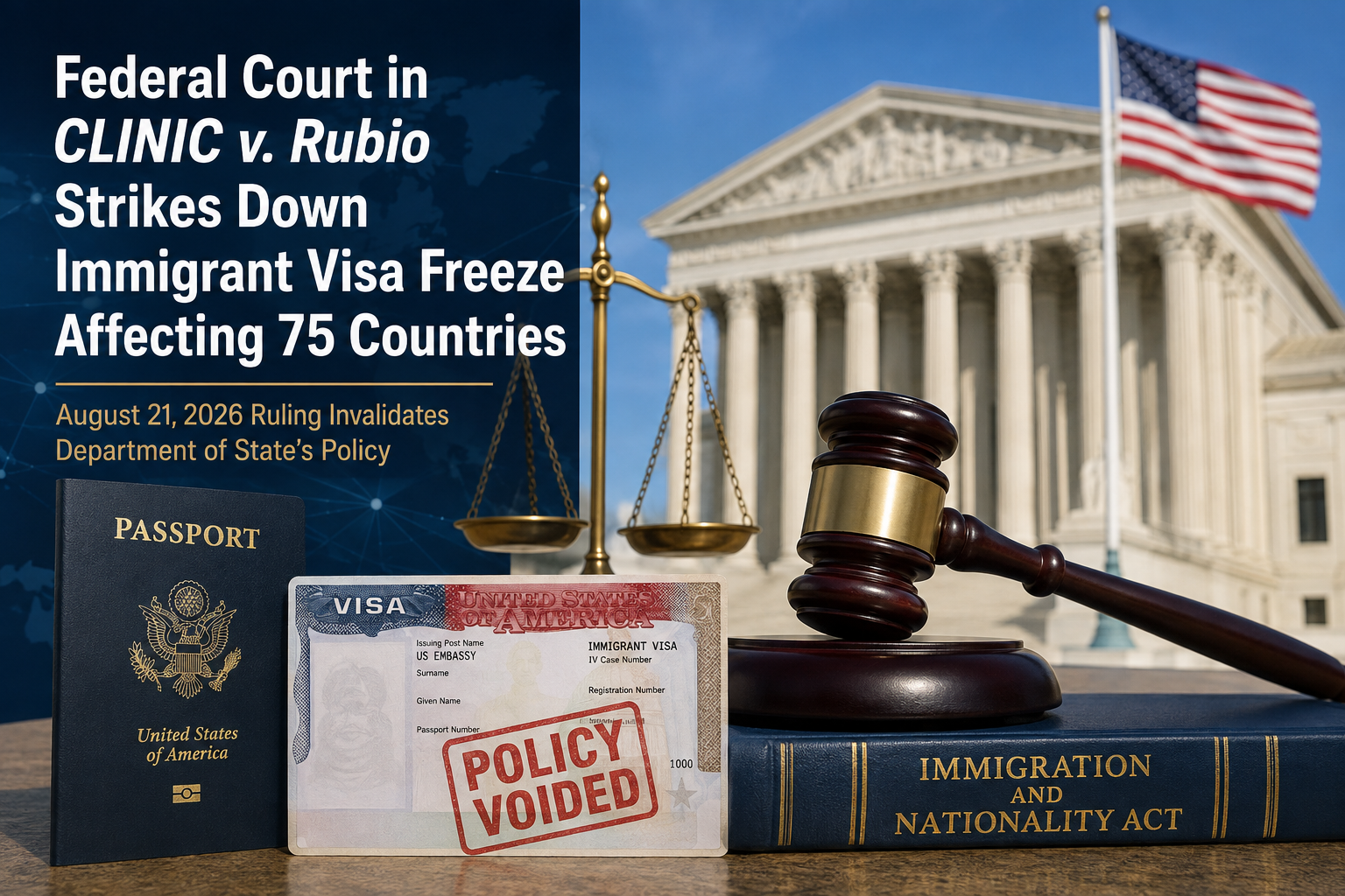 Federal Court in CLINIC v. Rubio Strikes Down Immigrant Visa Freeze Affecting 75 Countries